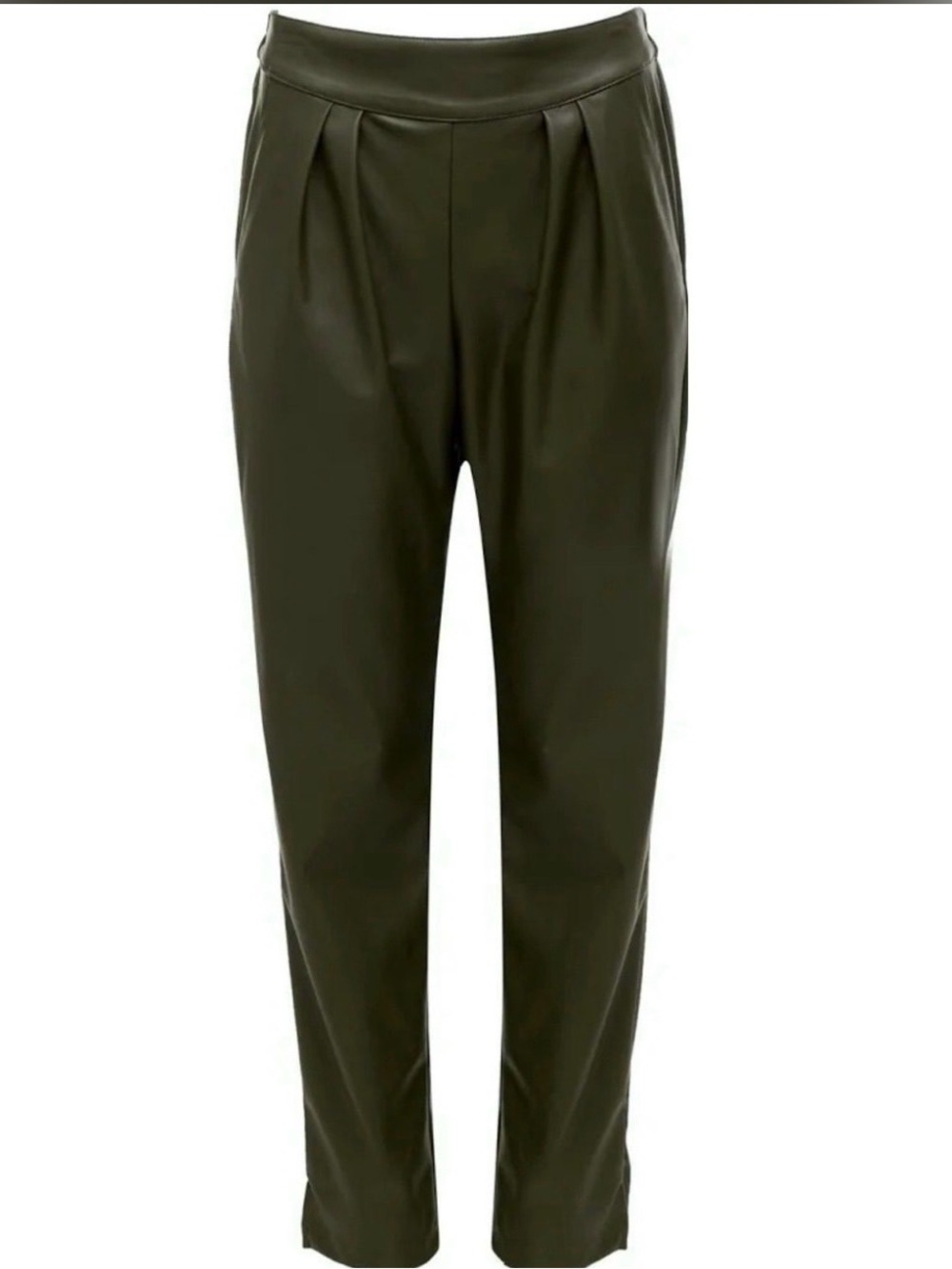 Gold Hawk faux Leather trousers in olive